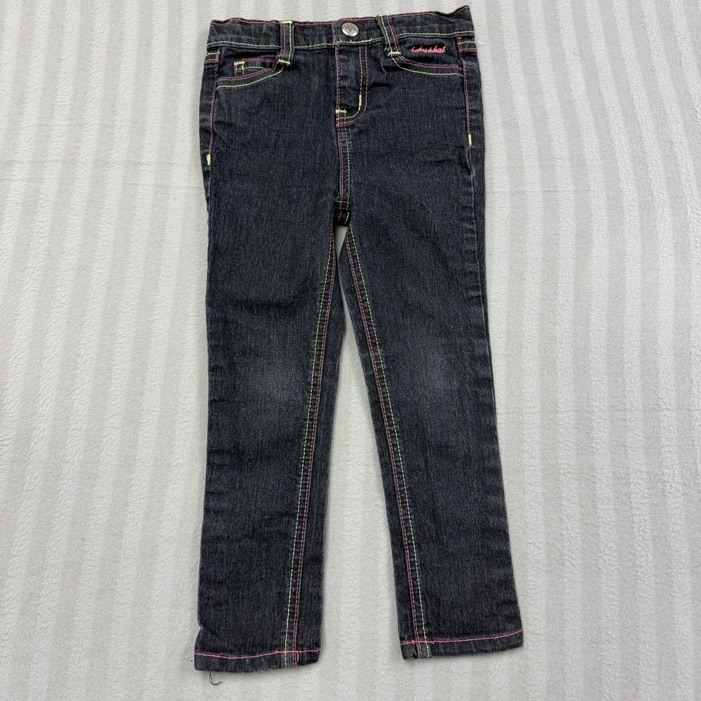 Vintage Y2K Baby Phat Jean Girls 4T Straight Stretch Denim Cat Embroidered